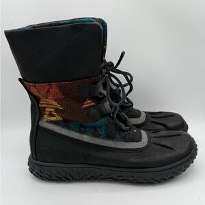 Born Archer Aztec Boots Lace Up Leather Wool Women’s Size 7